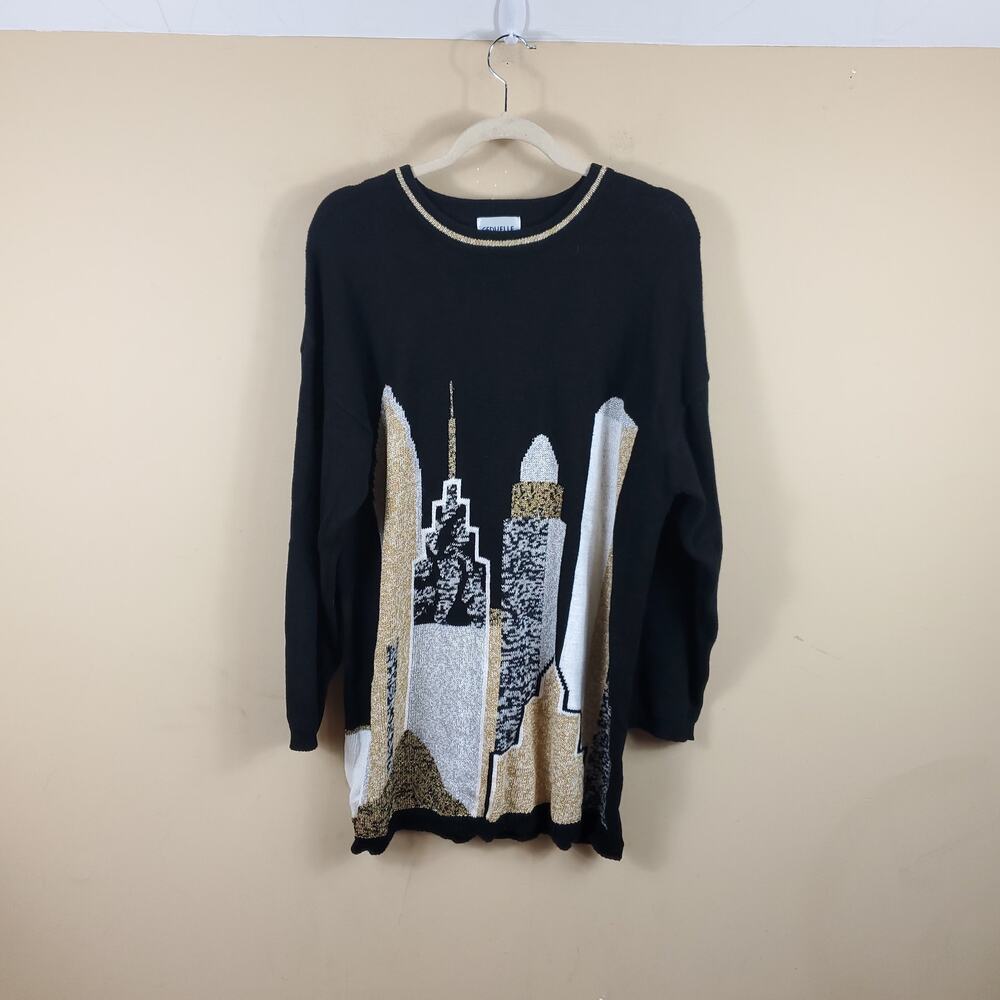 Vintage Cervelle Cityscape Crewneck Sweater Size XL